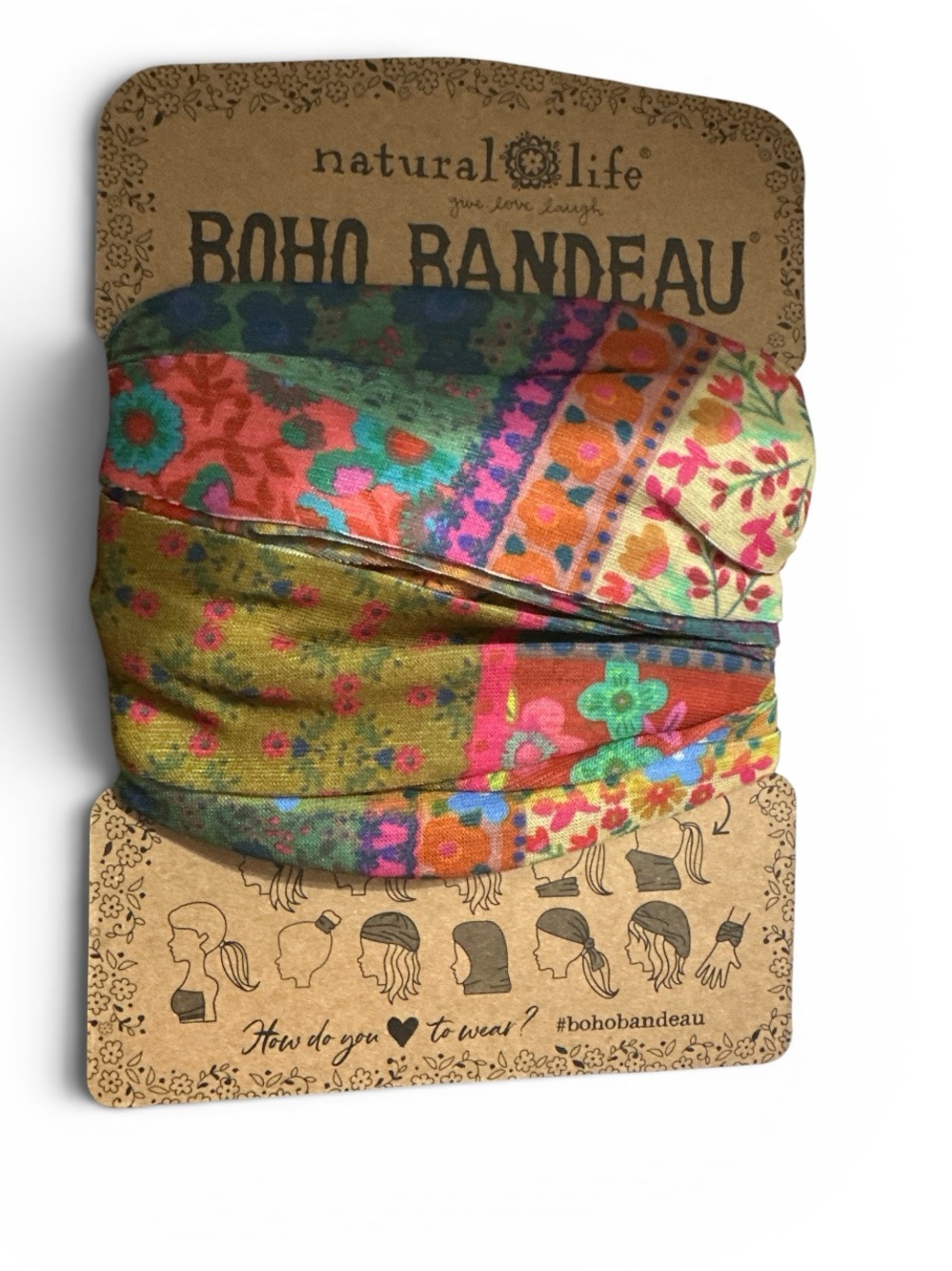NATURAL LIFE Boho Bandeau in Green Pink & Blue Floral 324 out of stock online